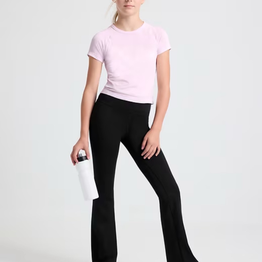 Athleta Girl Casual Leggings Size XXL/16 High Rise Chit Chat Flare Pant Black